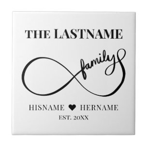 Azulejo De Cerâmica Infinity Personalized Family Name e Est. Data
