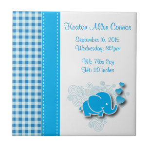 Azulejo De Cerâmica Informação azul & branca do nascimento do elefante