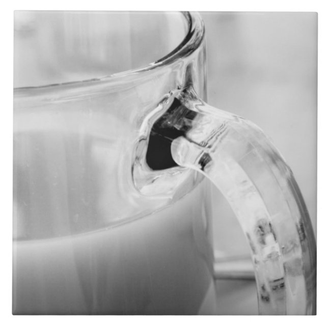 Azulejo De Cerâmica Infravermelho, preto e branco, xícara, vidro, café (Frente)