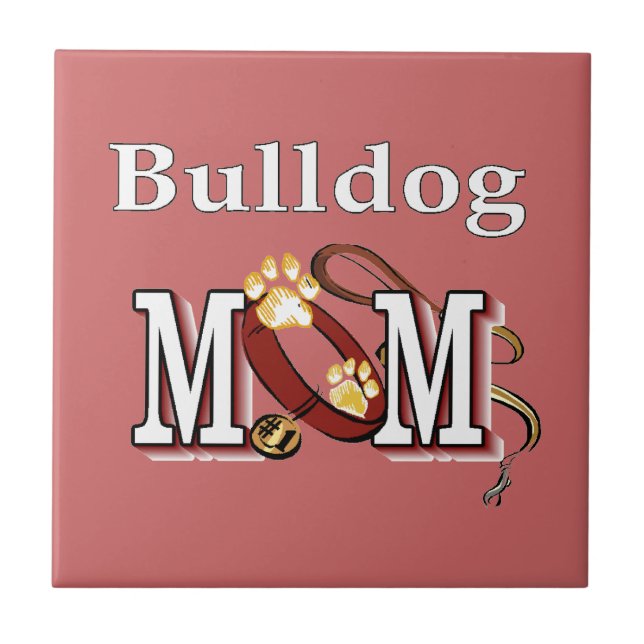 Azulejo De Cerâmica Inglês Bulldog Mãe Oferta (Frente)