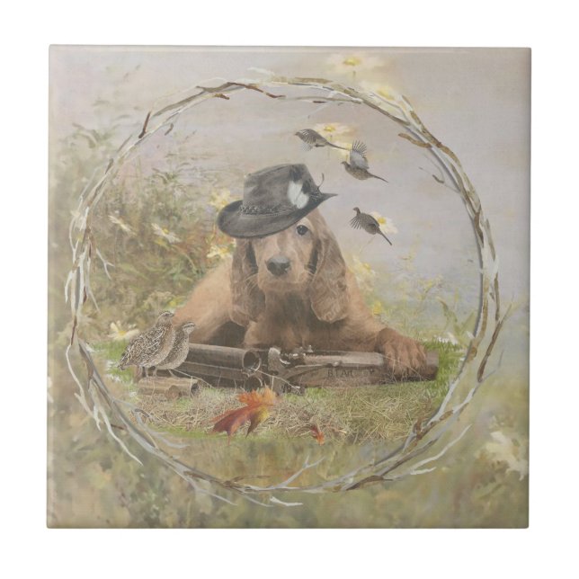 Azulejo De Cerâmica Inglês Cocker Spaniel (Frente)