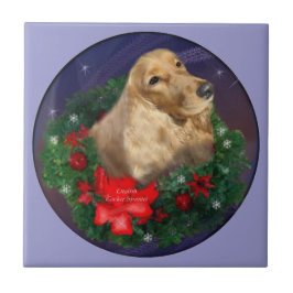Azulejo De Cerâmica Inglês Cocker Spaniel Natal