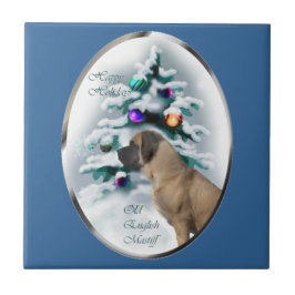 Azulejo De Cerâmica Inglês Mastiff Natal