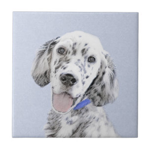 Azulejo De Cerâmica Inglês Setter Blue Belton pintando arte canina