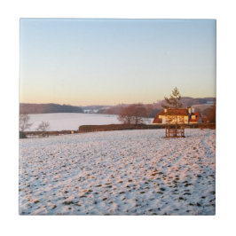 Azulejo De Cerâmica Inglês Winter Sunset - Personalizado Cerâmica