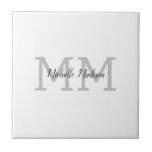 Azulejo De Cerâmica Iniciais de Nome de Escrita Manual Moderna Monogra<br><div class="desc">Simples Designs Modernos Minimalistas. São todos simples,  atraentes,  únicos.</div>