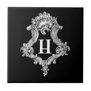 Azulejo De Cerâmica Inicial do monograma de H