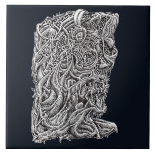 Azulejo De Cerâmica Innerbeastman, desenho de tinta