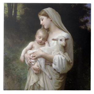 Azulejo De Cerâmica Inocência (Madonna e Child), Bouguereau