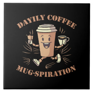 Azulejo De Cerâmica Inspiração Diária de Caneca de Café