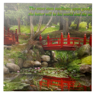 Azulejo De Cerâmica Inspiração - Jardim Japonês - Meditação