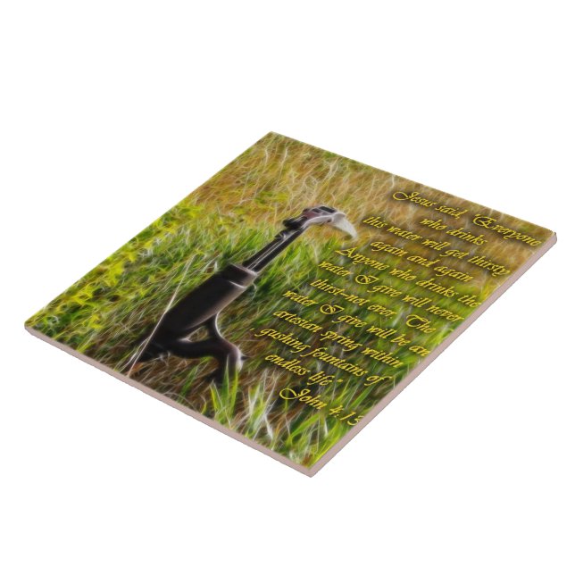 Azulejo De Cerâmica Inspiração John 4 da Água Viva (Lateral)