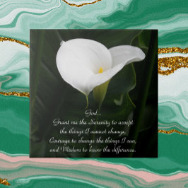 Azulejo De Cerâmica Inspiração Serenity Prayer White Calla Lily
