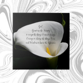 Azulejo De Cerâmica Inspiração Serenity Prayer White Calla Lily
