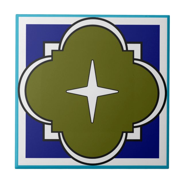 azulejo de cerâmica inspirado por moroccan (Frente)