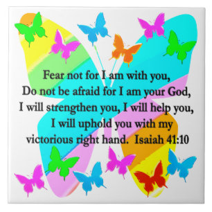 AZULEJO DE CERÂMICA INSPIRANDO DESIGN VERSO ISAIAH 41:10 BÍBLIA