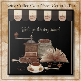 Azulejo De Cerâmica Inspiring Black Retro Coffee Grinder Kitchen Décor