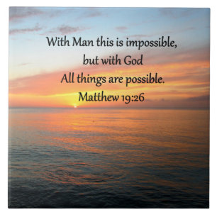 AZULEJO DE CERÂMICA INSPIRING MATTHEW 19:26 DESIGN SUNRISE