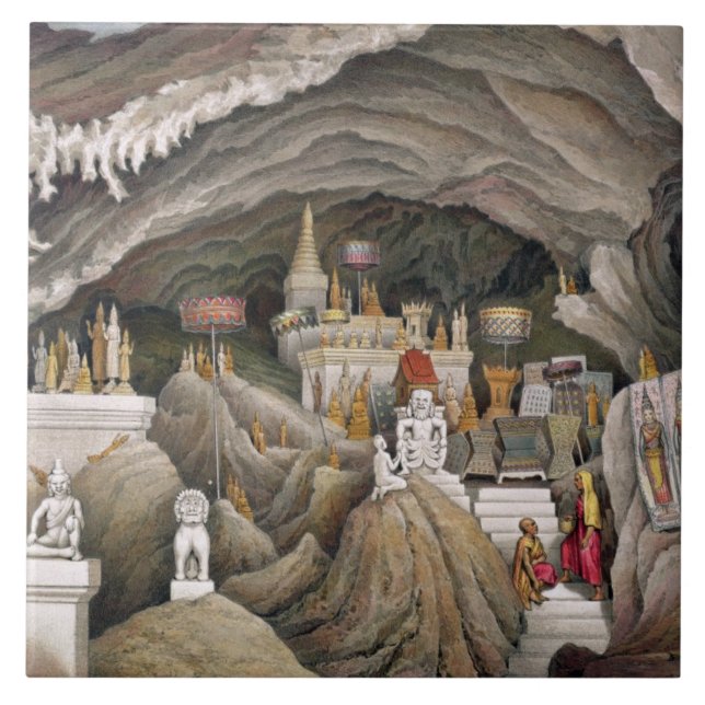 Azulejo De Cerâmica Interior da gruta de Nam Hou, Laos, 'de Atl (Frente)