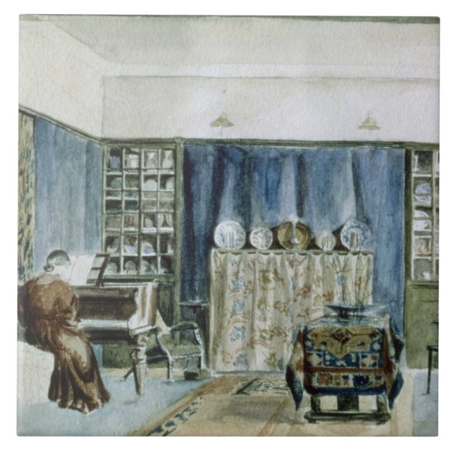 Azulejo De Cerâmica Interior do solar de Kelmscott (w/c no papel) (Frente)