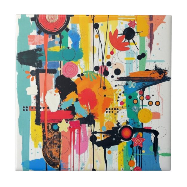 Azulejo De Cerâmica Intermitência de Cores Cinéticas (Frente)