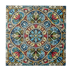 Azulejo De Cerâmica Intricate Stainate Glass Mandala