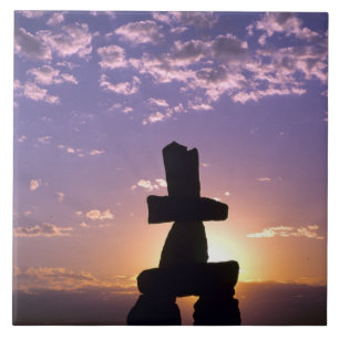 Azulejo De Cerâmica Inukshuk Territórios do Noroeste, Canadá