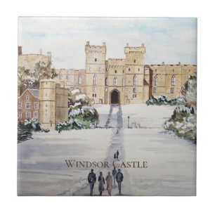 Azulejo De Cerâmica Inverno na Paintagem do Castelo de Windsor