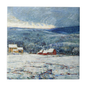 Azulejo De Cerâmica Inverno nas Colinas de Connecticut (por Childe Has