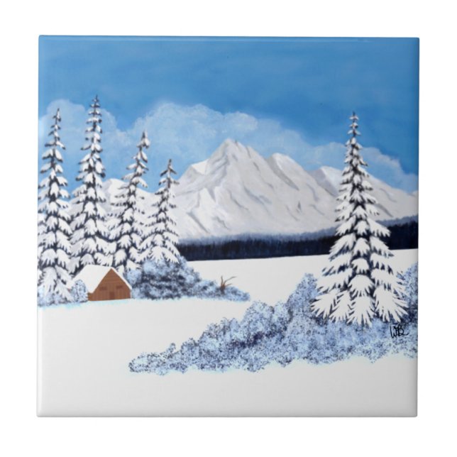 Azulejo De Cerâmica Inverno Nevado (Frente)