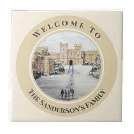 Azulejo De Cerâmica Inverno no Castelo de Windsor Pintura em Vidro