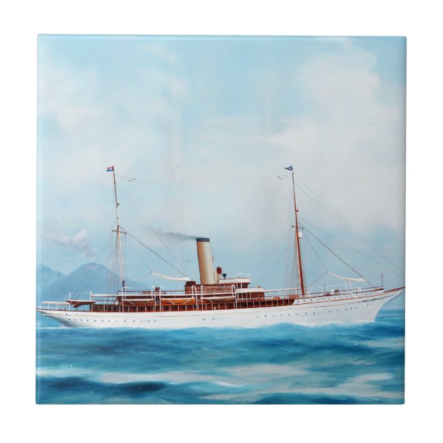 Azulejo De Cerâmica Iolanda Steam Yacht 1909 (Frente)