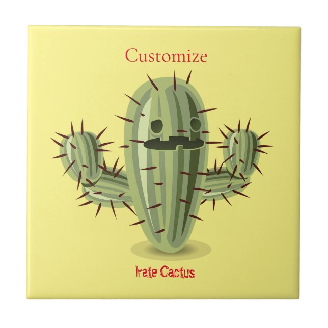 Azulejo De Cerâmica Irate Rapidamente Cactus Thunder_Cove (Frente)