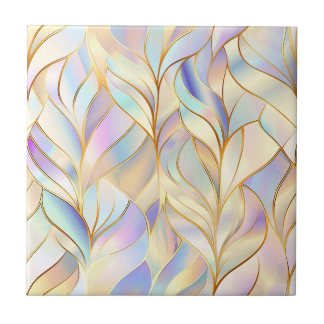 Azulejo De Cerâmica Iridescent Pastel Abstract Ceramic Tile (Frente)