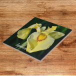Azulejo De Cerâmica Iris Floral Amarelo Japonês<br><div class="desc">Azulejo cerâmico que mostra a foto de uma flor Iris amarela japonesa. Um design floral adorável! Selecione o tamanho do seu azulejo. Faz uma bonito trivet de cozinha!</div>