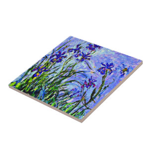 Azulejo De Cerâmica Íris Lilás arte fina de Claude Monet,