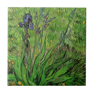 Azulejo De Cerâmica Íris por Vincent van Gogh, Flores de Jardim Antiga