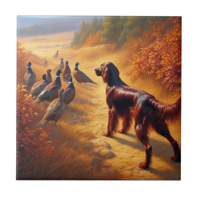 Azulejo De Cerâmica Irish Setter (Frente)