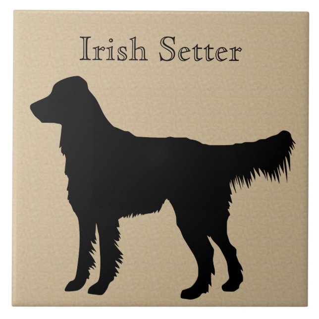 Azulejo De Cerâmica Irish Setter Dog Silhouette (Frente)