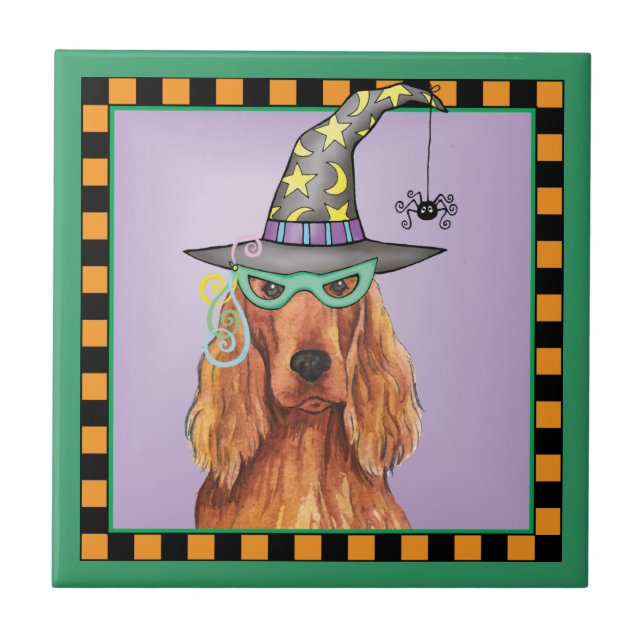 Azulejo De Cerâmica Irish Setter Witch (Frente)
