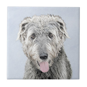 Azulejo De Cerâmica Irish Wolfhound Painting - Cute Original Dog Art
