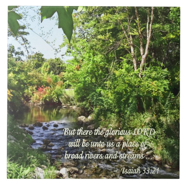 Azulejo De Cerâmica Isaiah 33:21 (Frente)