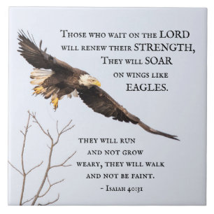 Azulejo De Cerâmica Isaiah 40:31 Aqueles que esperam pelo Senhor, Bíbl
