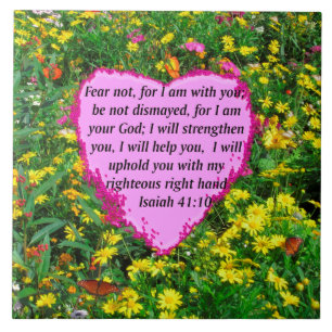 AZULEJO DE CERÂMICA ISAIAH 41:10 WILDFLOWER PHOTO DESIGN