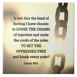 Azulejo De Cerâmica Isaiah 58:6 Tipo de jejum que escolhi
