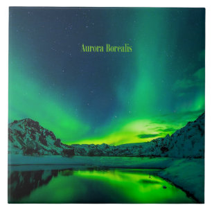 Azulejo De Cerâmica Islândia, Aurora Borealis