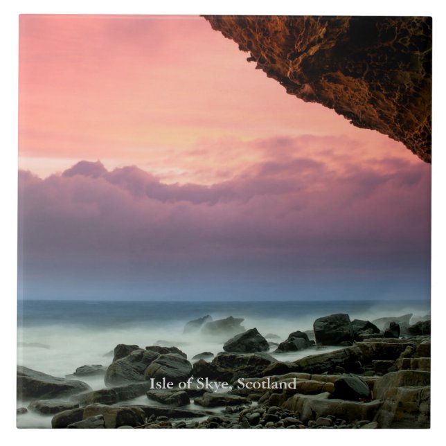 Azulejo De Cerâmica Isle of Skye, Escócia rotulada (Frente)