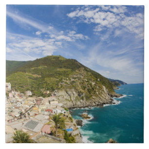 Azulejo De Cerâmica Itália, Cinque Terre, Vernazza, Cidade na Encosta