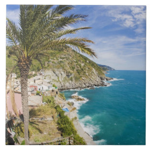Azulejo De Cerâmica Itália, Cinque Terre, Vernazza, Cidade na Encosta