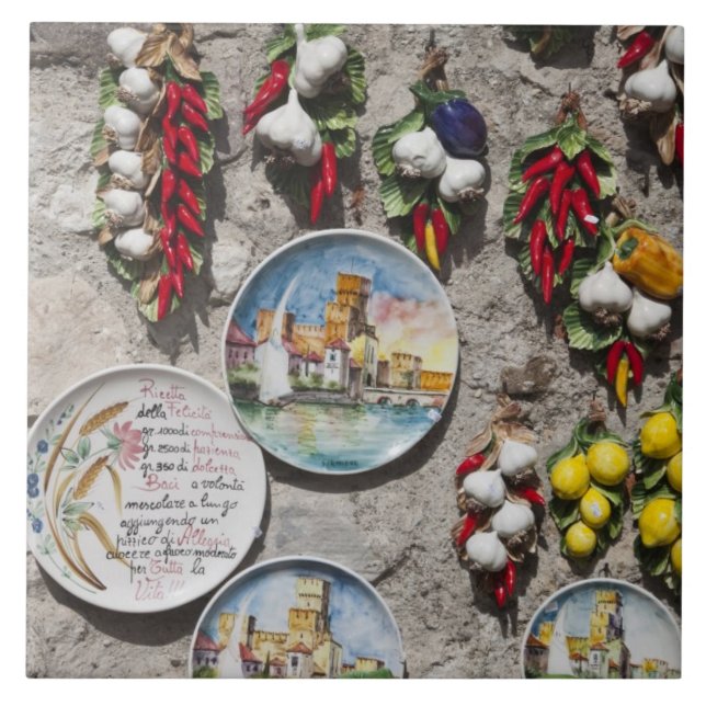 Azulejo De Cerâmica Itália, Província de Brescia, Sirmione. Almas. (Frente)